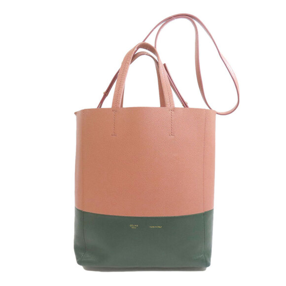 CELINE Green Leather Tote Bag - Picture 1 of 11